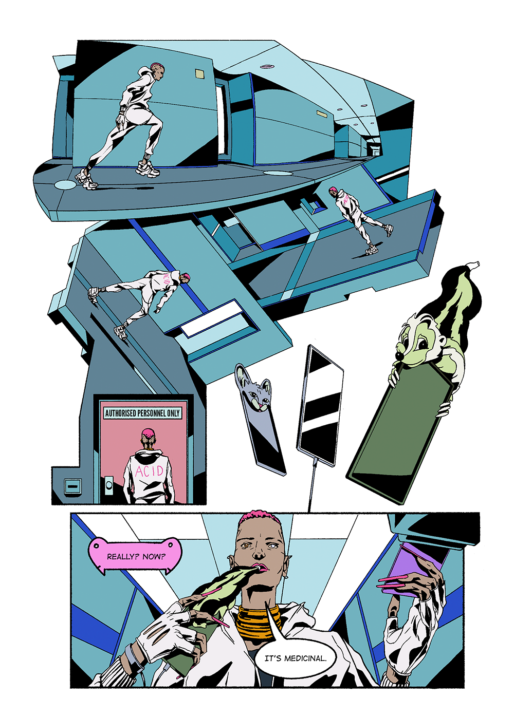 A page from Acid Accessories Comic Book by REVKIN and Daniel Andrew Wunderer