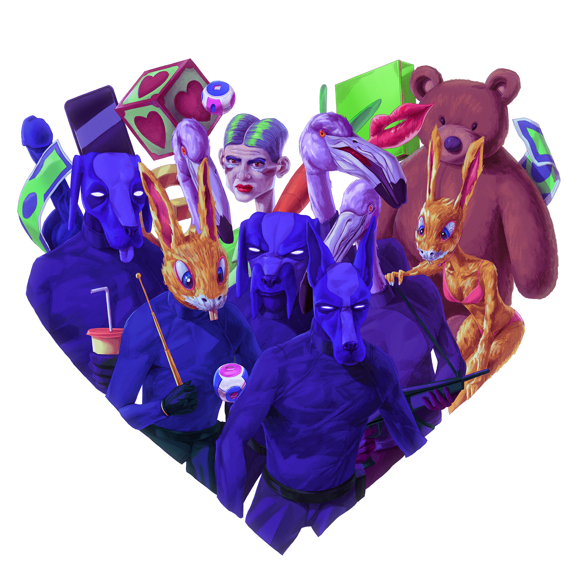 Acid Accesories emoji heart filter Illustration by Sascha Vernik / REVKIN